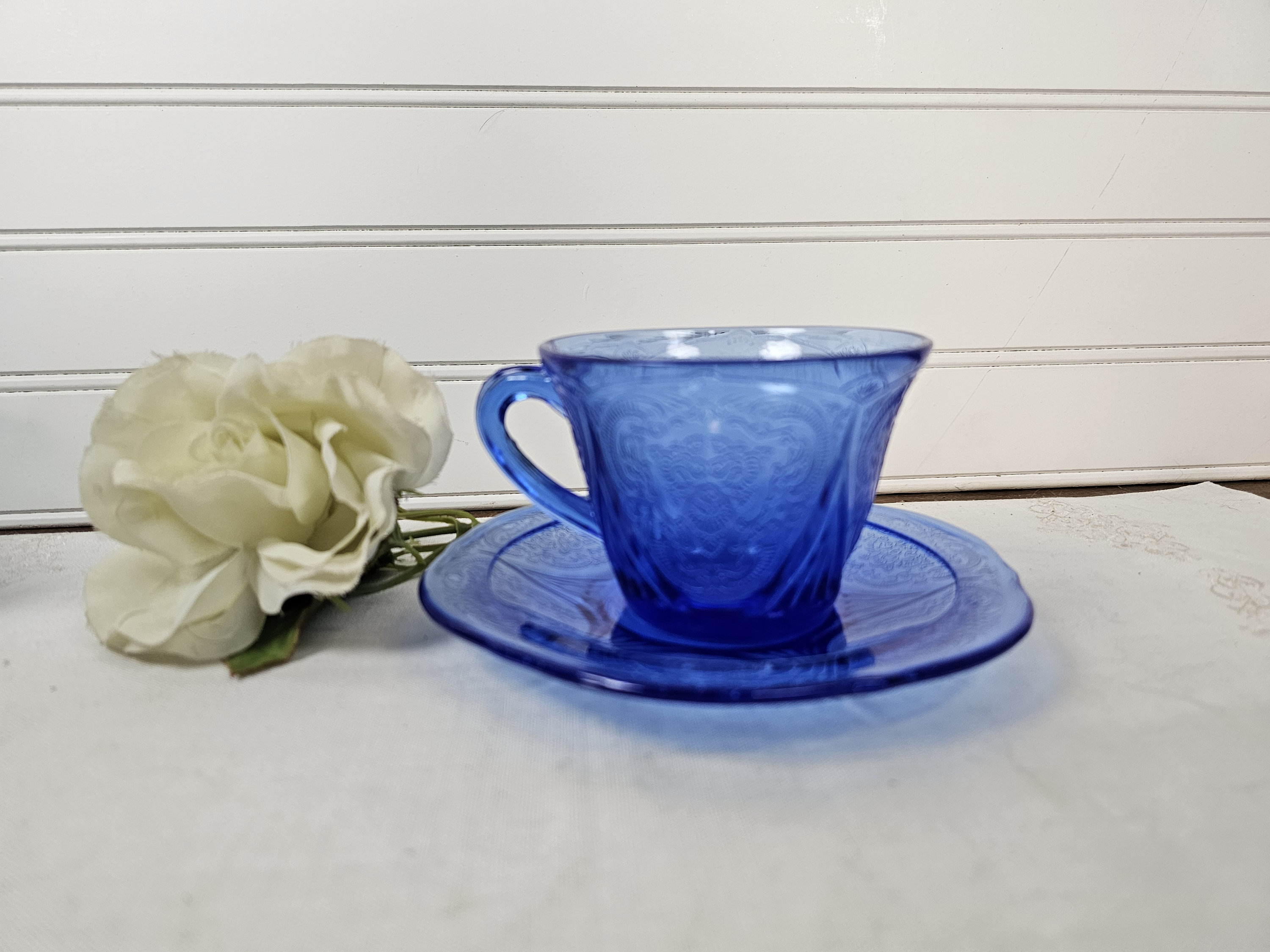 Cupsaucer Set or Saucer - Royal Lace Cobalt Blue by Hazel-atlas Cobalt  Blue Depression Glass - Etsy