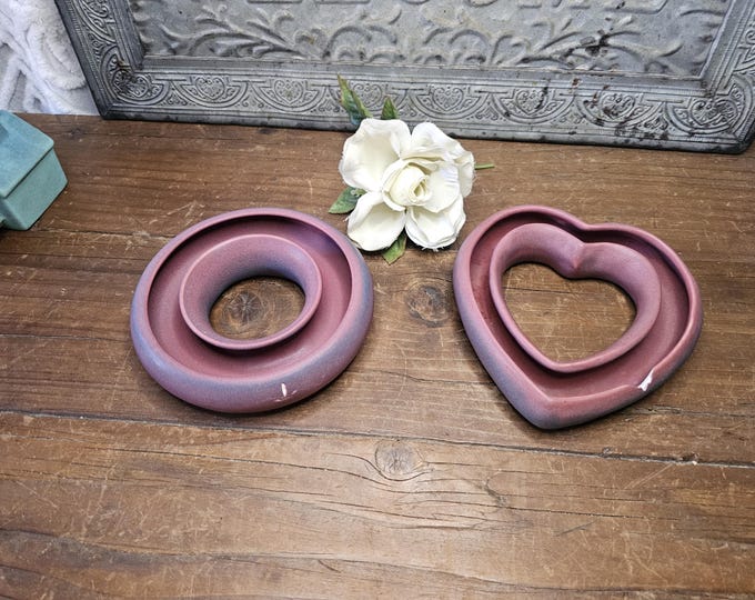 Vintage Van Briggle Pansy Ring/Bowl in Mulberry Glaze|As Found, 2 available