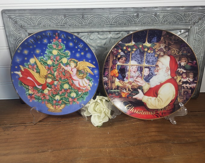 1990s Avon Christmas Plates- Choose 1995 ‘Trimming the Tree’ or 1996 ‘Santa’s Loving Touch’