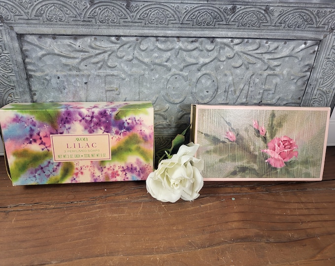 Vintage MCM Avon Hostess/Guest Perfumed Soaps Set - Lilac or Touch of Roses