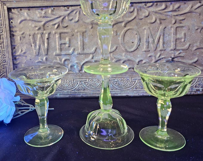 1907 Heisey Colonial Clear #359 Cocktail Glasses | Set of 2 | Clear Elegant Stemware