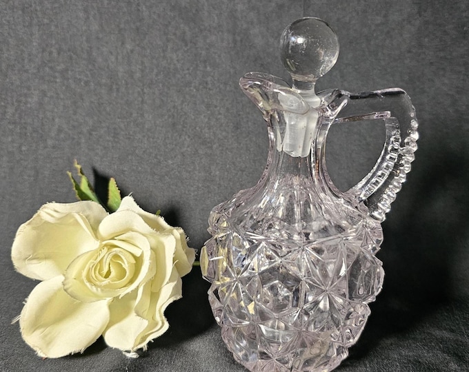 EAPG 1890s Big Button Cruet and Stopper | No. 9 by Crystal Glass Co