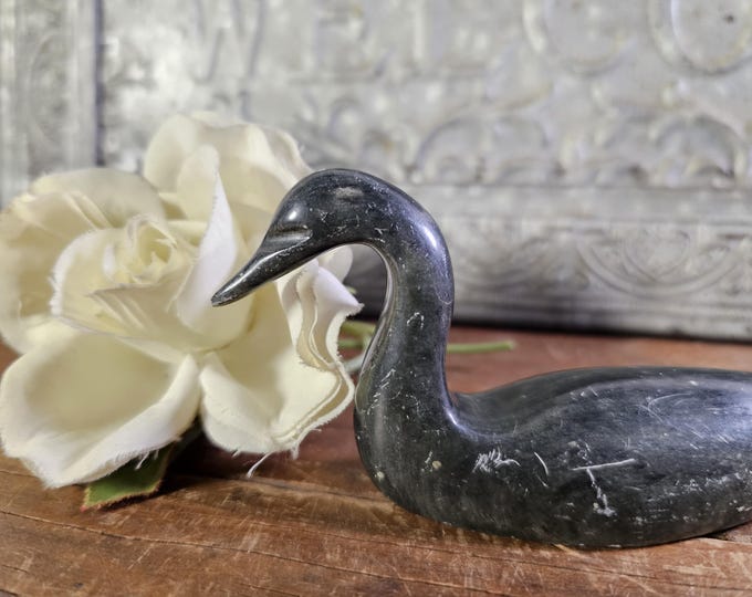 Ross Parkinson Carved Soapstone Duck, Signed | As Found