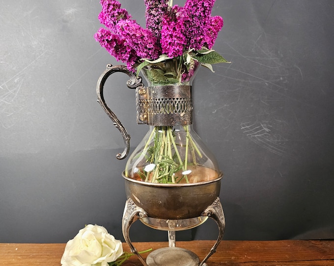 Vintage Silver Plate Coffee Carafe and Stand