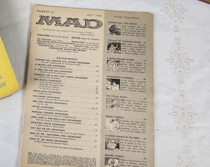 Mad Magazine No. 64 | July 1961 | NO COVER | Collectible Item aka Really Old Stuff