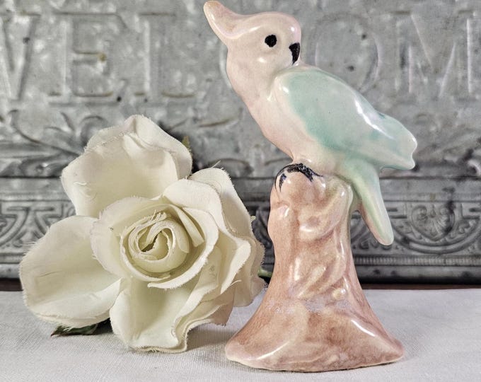 1940s Cockatiel Pottery Figurine