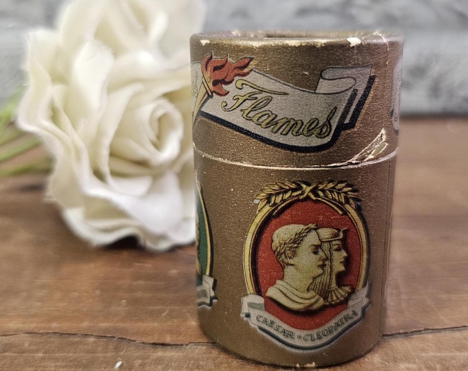 MCM Cylindrical Famous Flames Matchbox and Matches