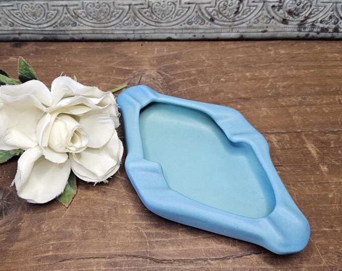 HTF Vintage Van Briggle Cowboy Hat in Turquoise Hues - Crazing on Piece