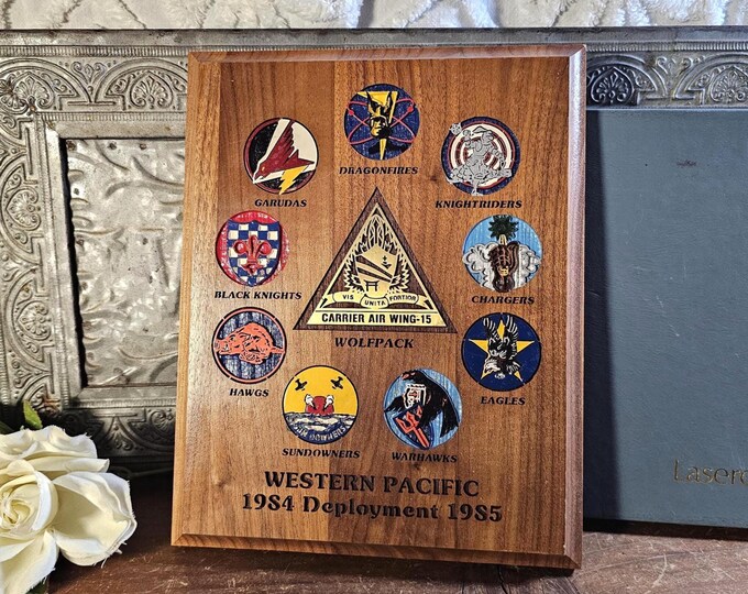 Carrier Air Wing-15 Western Pacific 1984-1985 Deployment Plaque | Military Memorabilia