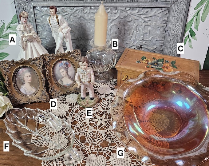 Victorian Cottagecore Decor: Florence Ceramics, Lee Wollard China, Vintage Glass & Art