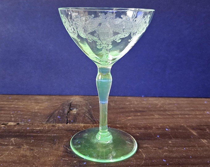 1920s 'Elegant Glass' Champagne Coupe: Eldorado Clear by Tiffin | As Found |Manganese Glass