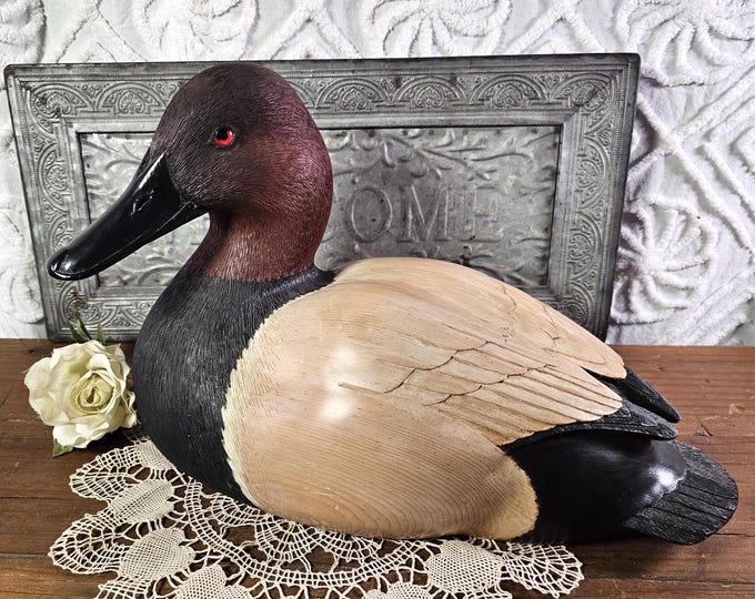 1991 Canvasback Duck - Signed by Artist: Robert Alan White, Master Wood Carver