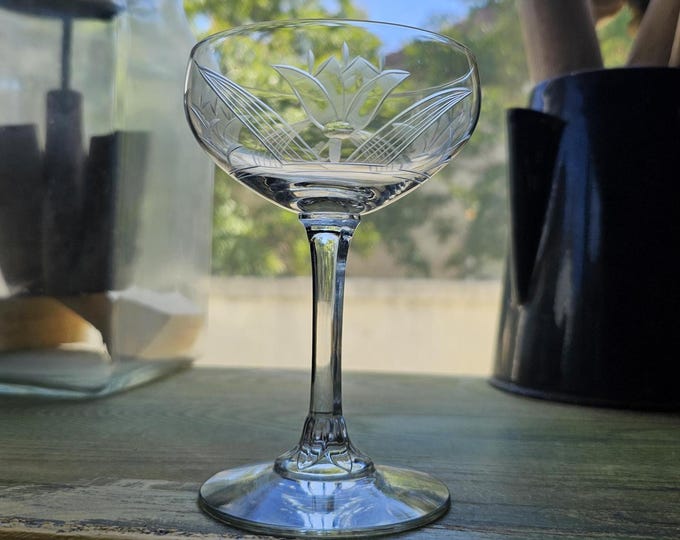 Rare 1939 Lady Hamilton by Community Champagne Glass| Art Deco| Rare Tableware