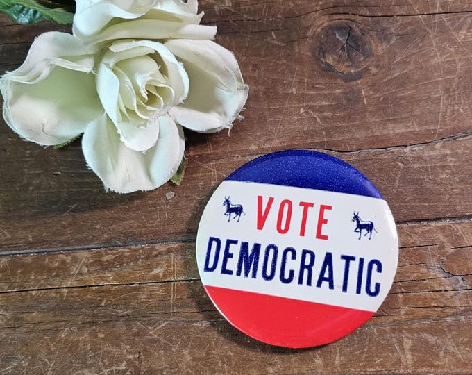 1960s Vote Democratic Political Campaign Button