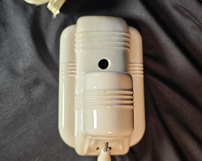Vintage 1930s Art Deco Paulding Porcelain Sconce Light Fixture with outlet