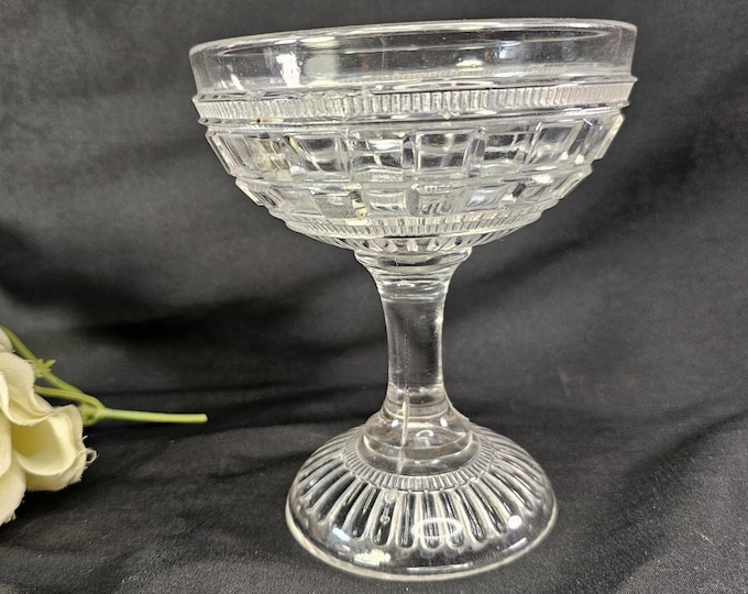 EAPG 1889 Persian Block and Pleat Compote by Bryce, Higbee | AKA Princeton, Three Story