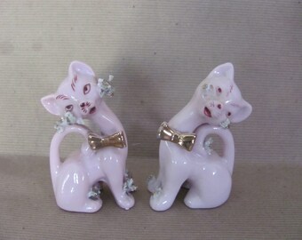 Pink Cat Salt Pepper Etsy