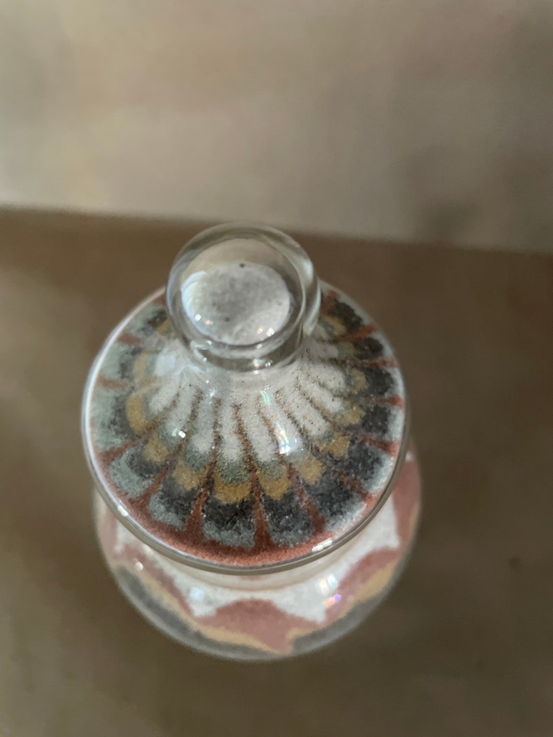Vintage Sand Art Glass Jar 1970's Sand Art Display Jar Etsy