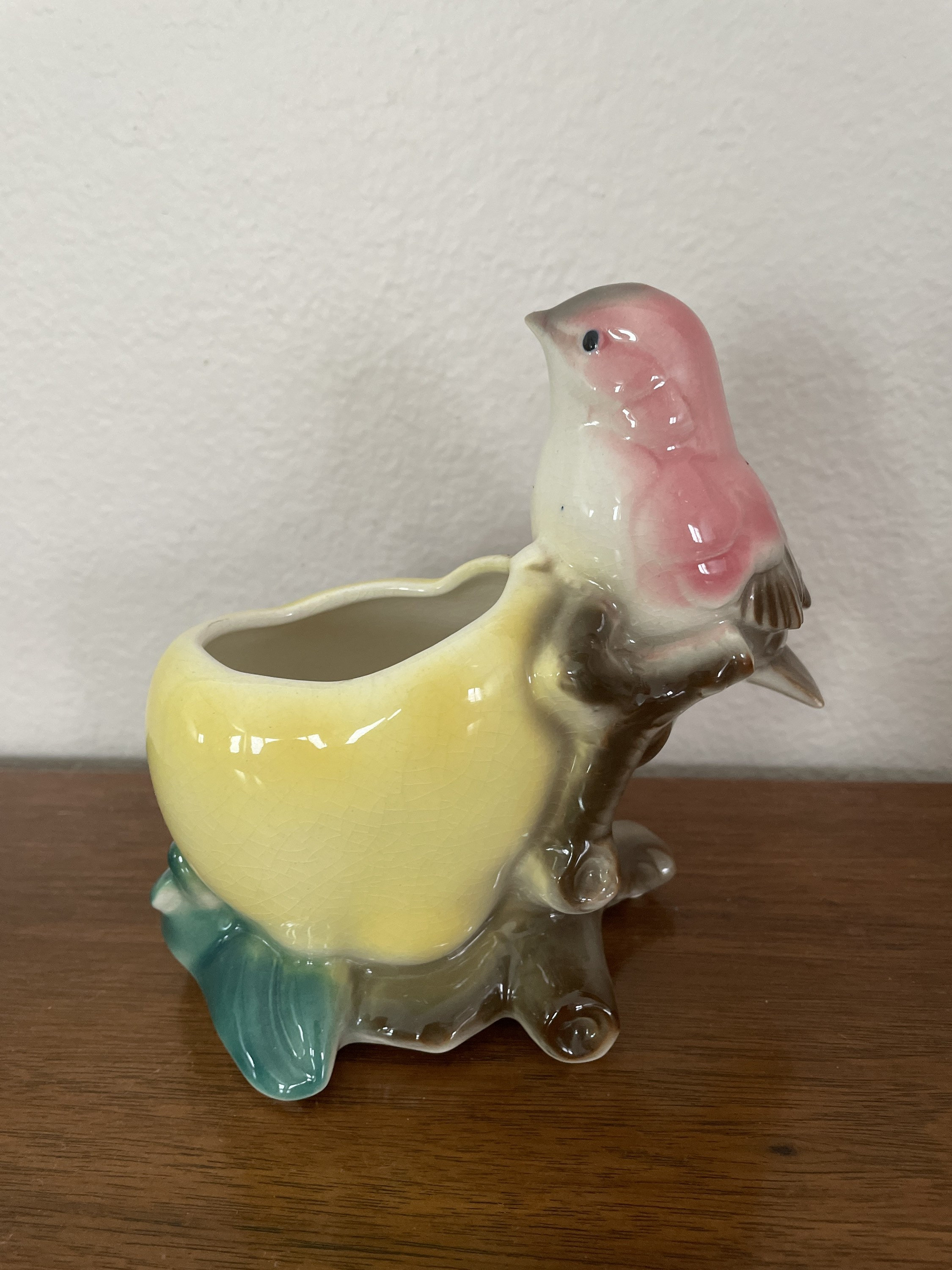 Vintage Bird Planter 1950's Ceramic Bird and Apple Etsy