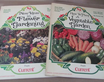 Vintage Gardening Books, 1970's Current Vegetable Garden, Flower Garden Books, How To Gardening Books