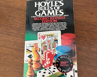 Libro de reglas de juegos de cartas antiguos, Libro de reglas de juegos de Hoyle de la década de 1980, Libro de instrucciones para juegos de cartas