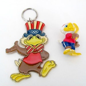 Porte-clés Officiel Jeux Olympiques Los Angeles 1984 - Mascotte Sam L'aigle - Vintage