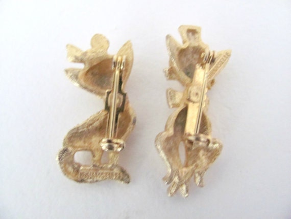 Vintage Cat Brooch, 1960's Mamselle Gold Cat Broo… - image 4
