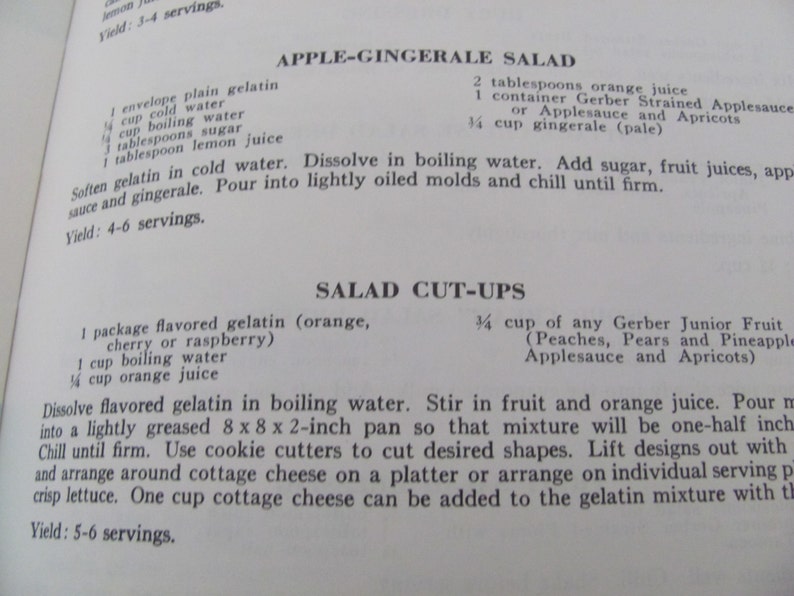 1960/'s Gerber/'s Recipes for Toddlers Baby Recipe Booklet Mid Century Paper Vintage Baby Recipes