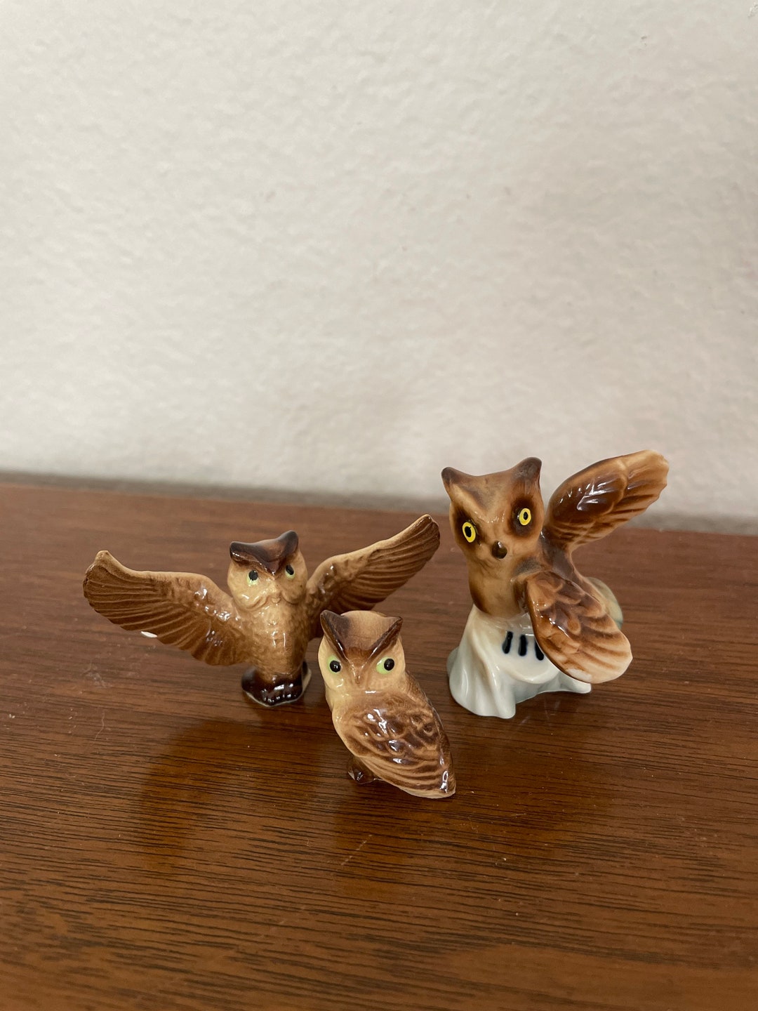 Vintage Mini Owl Figurines 1960's Hagen Renaker Owl Etsy