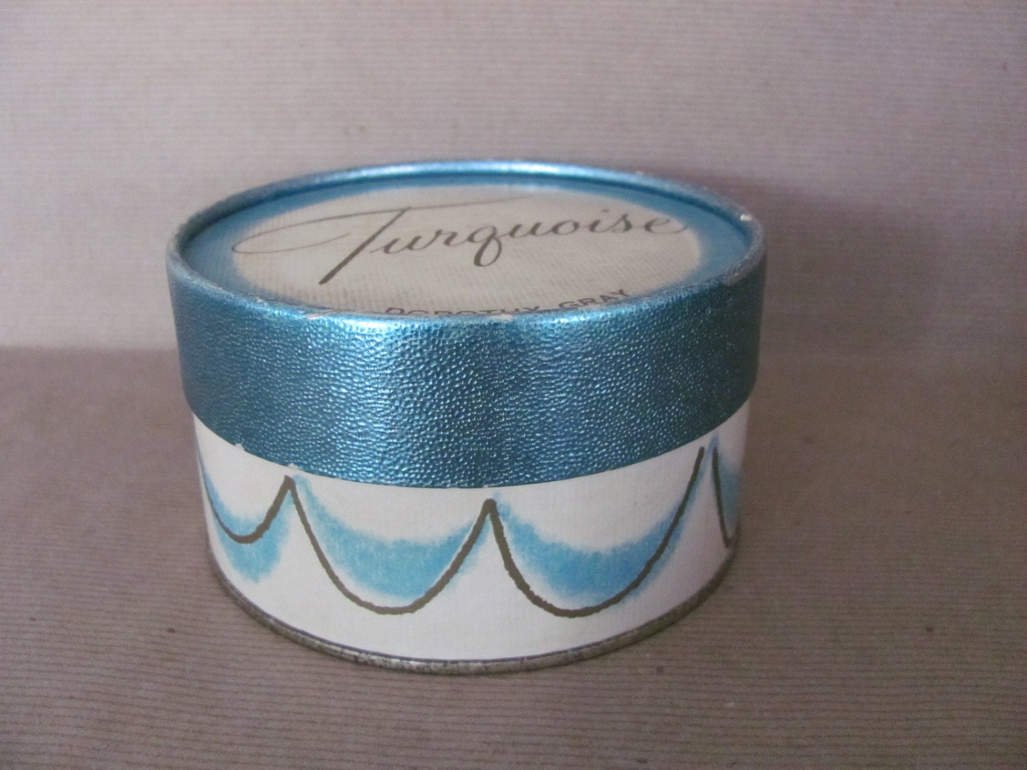 Vintage Dusting Powder Box Trinket Box 1960's Turquoise Etsy