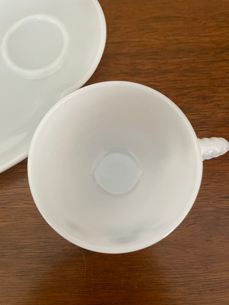 Vintage Milk Glass Snack Plate and Cup 1950's Federal Etsy