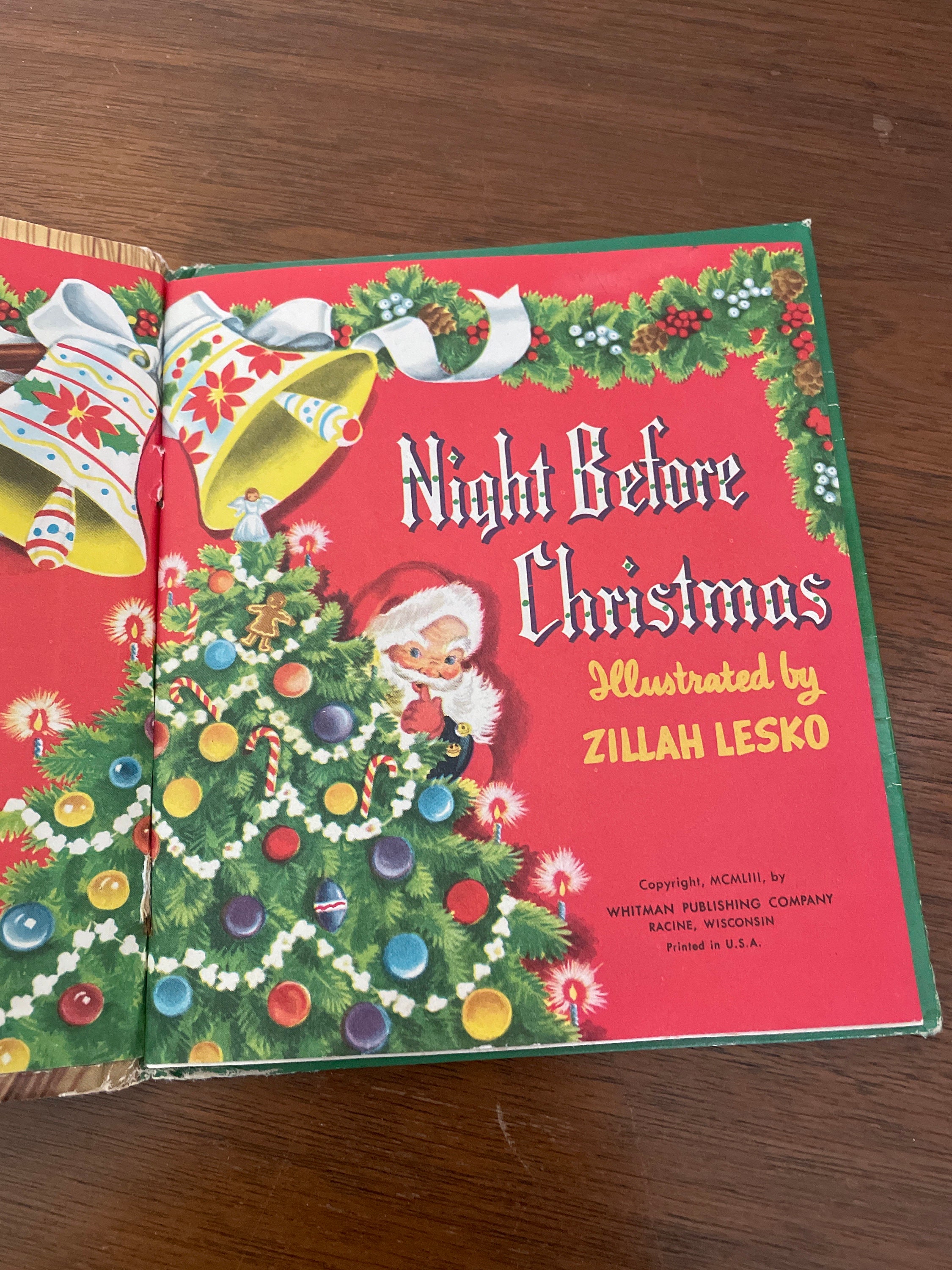 Vintage Christmas Book, 1950's Whitman the Night Before Christmas