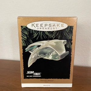 Vintage Star Trek Hallmark Keepsake Ornament, 1990&#39;s Romulan Warbird, Collectible Star Trek Next Generation Ornament, 1990&#39;s Christmas