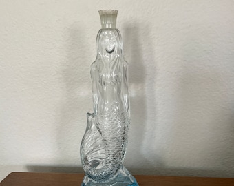 Vintage Mermaid Bottle, 1970's Avon Sea Maiden Bottle, Mermaid Figurine, Vintage Avon, Skin So Soft Bath Oil Decanter, 1970's, Mermaid Decor