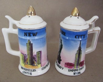 Vintage Empire State Building Salt & Pepper Shakers: NYC Souvenir