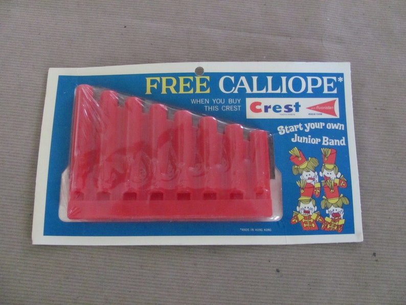 Crest Advertising Giveaway 1960/'s Crest Toothpaste Promotional Musical Toy Vintage Toy Calliope Plastic Calliope Musical Instrument
