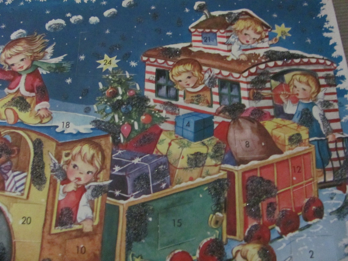 Vintage Christmas Advent Calendar 1950's Kruger Advent Etsy