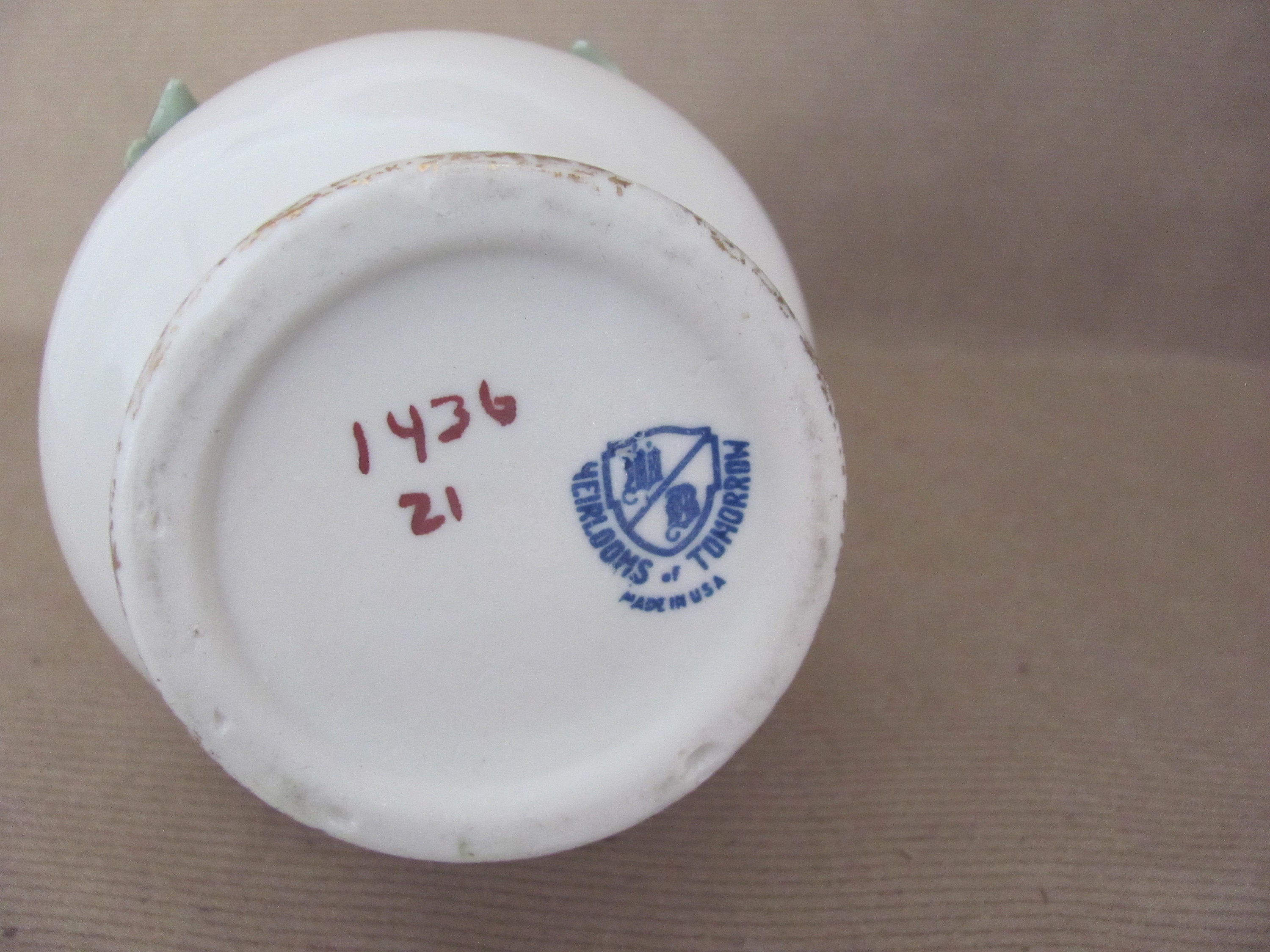 Vintage White Porcelain Vase, 1950's Heirlooms of Tomorrow Raised