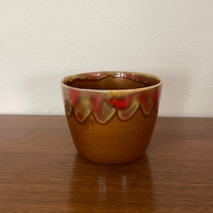 Vintage NOS Brown, Red Planter Pot, 1960&#39;s G & S Pottery Drip Glaze Planter Pot, Mod Plant Pot, 1960&#39;s, Mid Century Decor