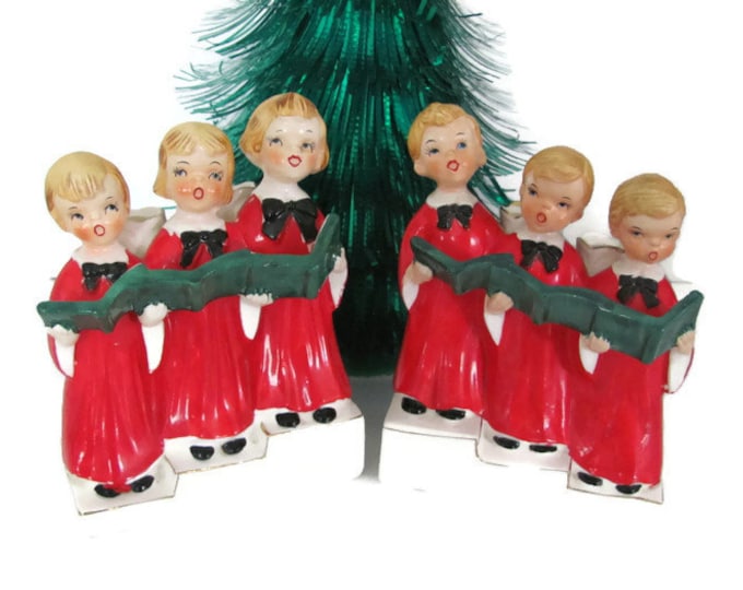 Vintage Christmas Carolers, Choir Boys, 1960's Ucagco Boy, Girl Caroler