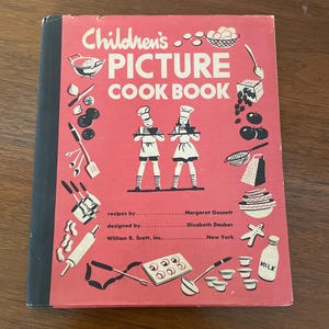 Vintage Children&#39;s Cookbook, 1940&#39;s Children&#39;s Picture Cookbook, HCDJ, Vintage Kid&#39;s Recipes, 1940&#39;s Recipes, Old Cookbook