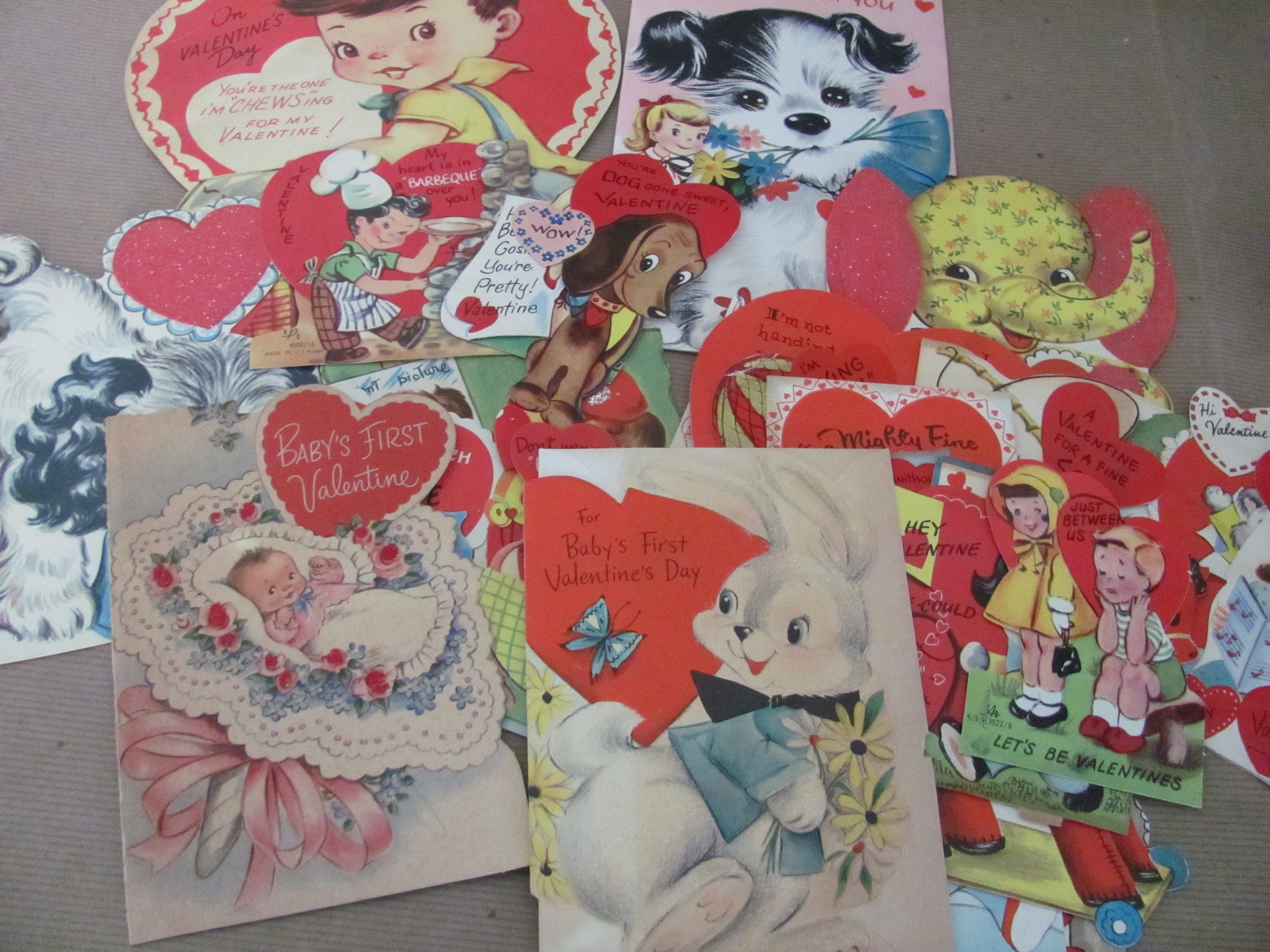 lot of 2 vintage valentines cards Funny valentine TCG Topps 50s 60s 53a &  36a