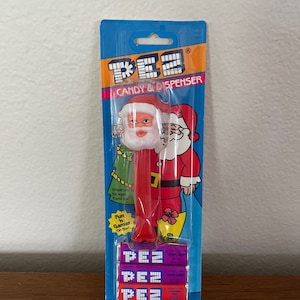 Vintage Christmas Santa Pez, 1980&#39;s NOS Santa Pez Dispenser, Santa With Feet, Original Package, Vintage Santa, Pez Collectible