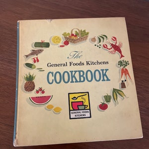 Vintage Cookbook, 1950&#39;s General Foods Kitchens Cookbook, Vintage Recipes, 1950s Recipes, Mid Century Kitchen, Wedding Gift, Shower Gift