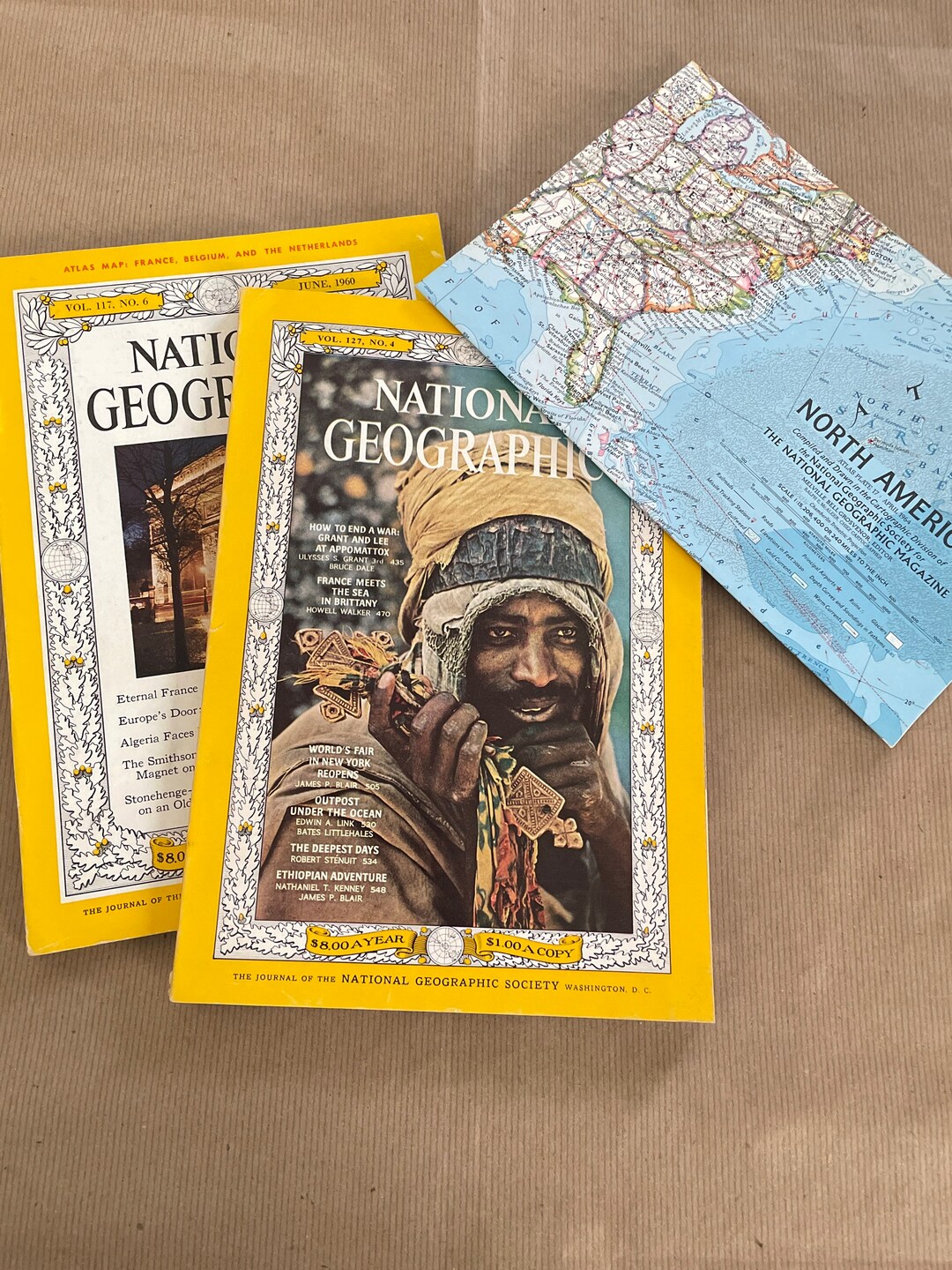 Vintage National Geographic Magazine Lot, June 1960, April 1965 Issues ...