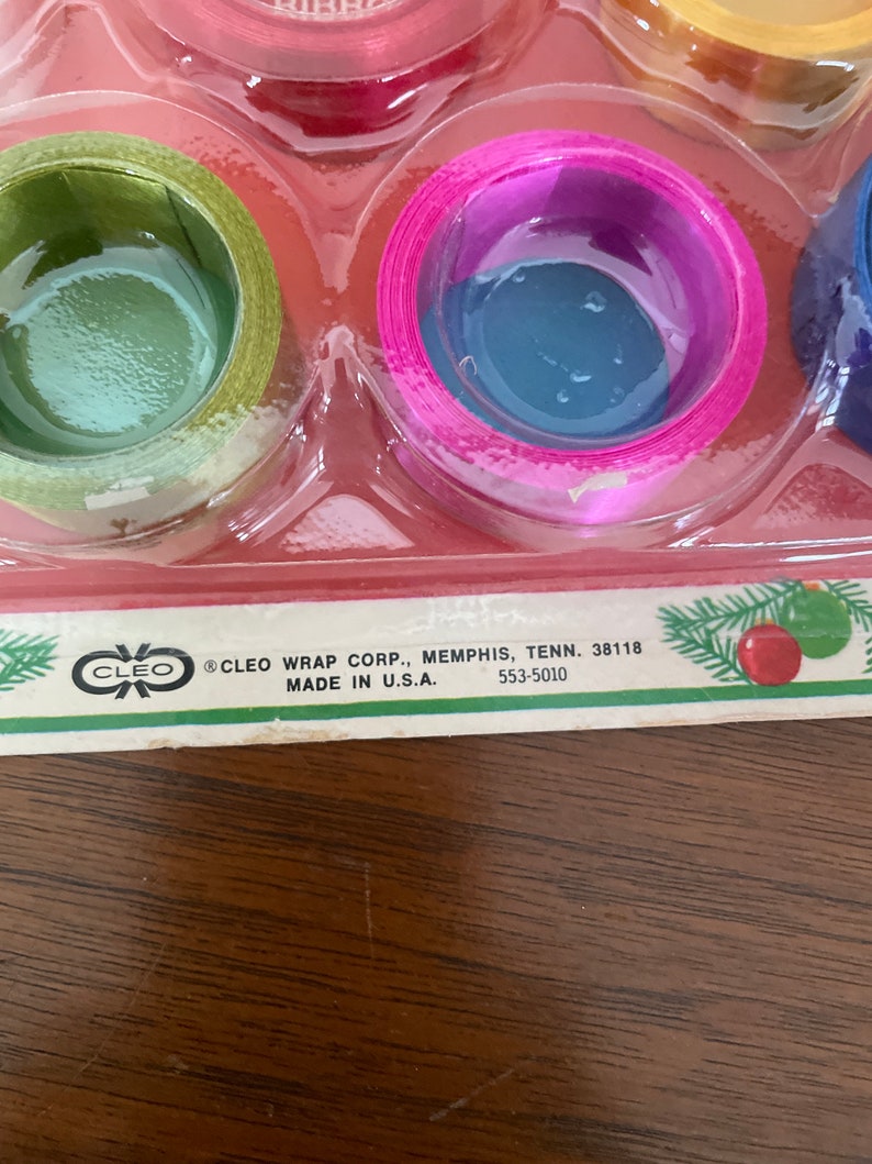 Vintage Christmas Ribbon, 1970's Cleo Gift Ribbon, NOS Ribbon Set, Made ...