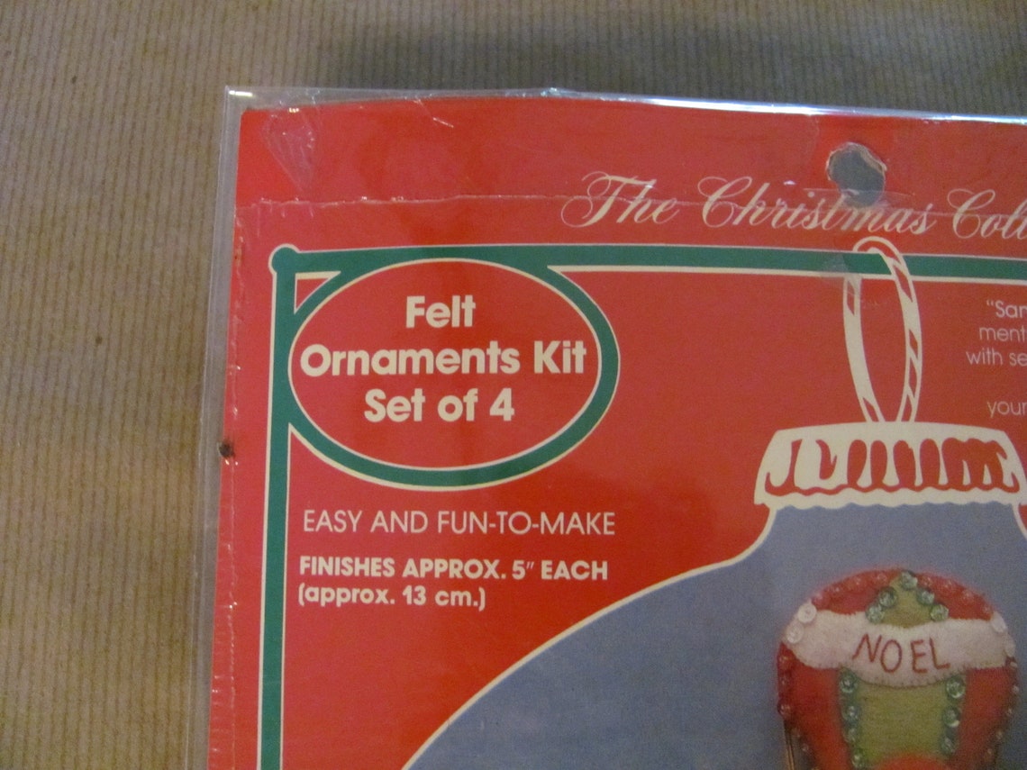 Vintage Christmas Felt Ornament Kit 1980s Paragon Santa's Etsy