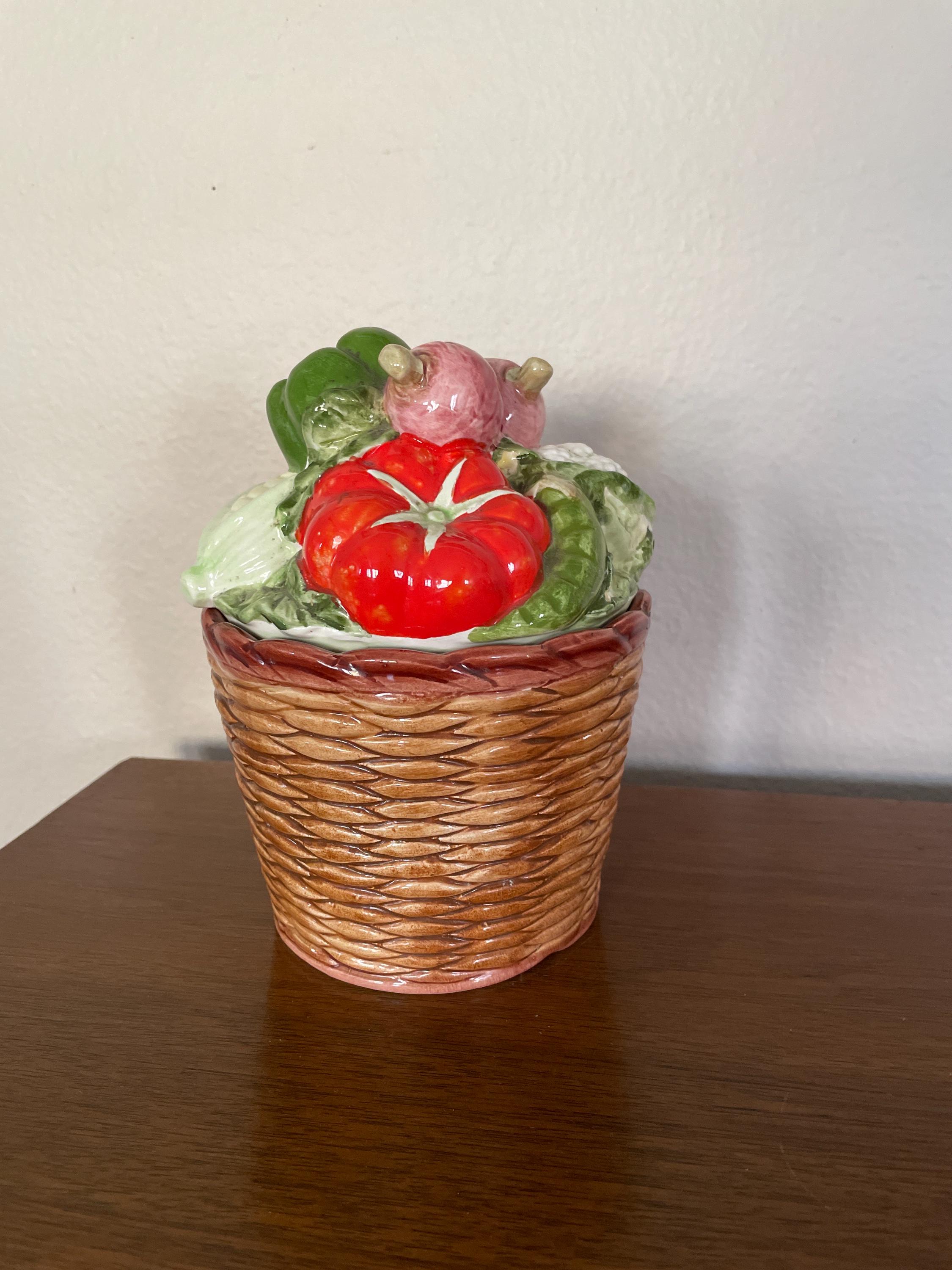 ビンテージ果物入れ Vintage Ceramic Vegetable Canister, 1960's Haldon Group Vegetable