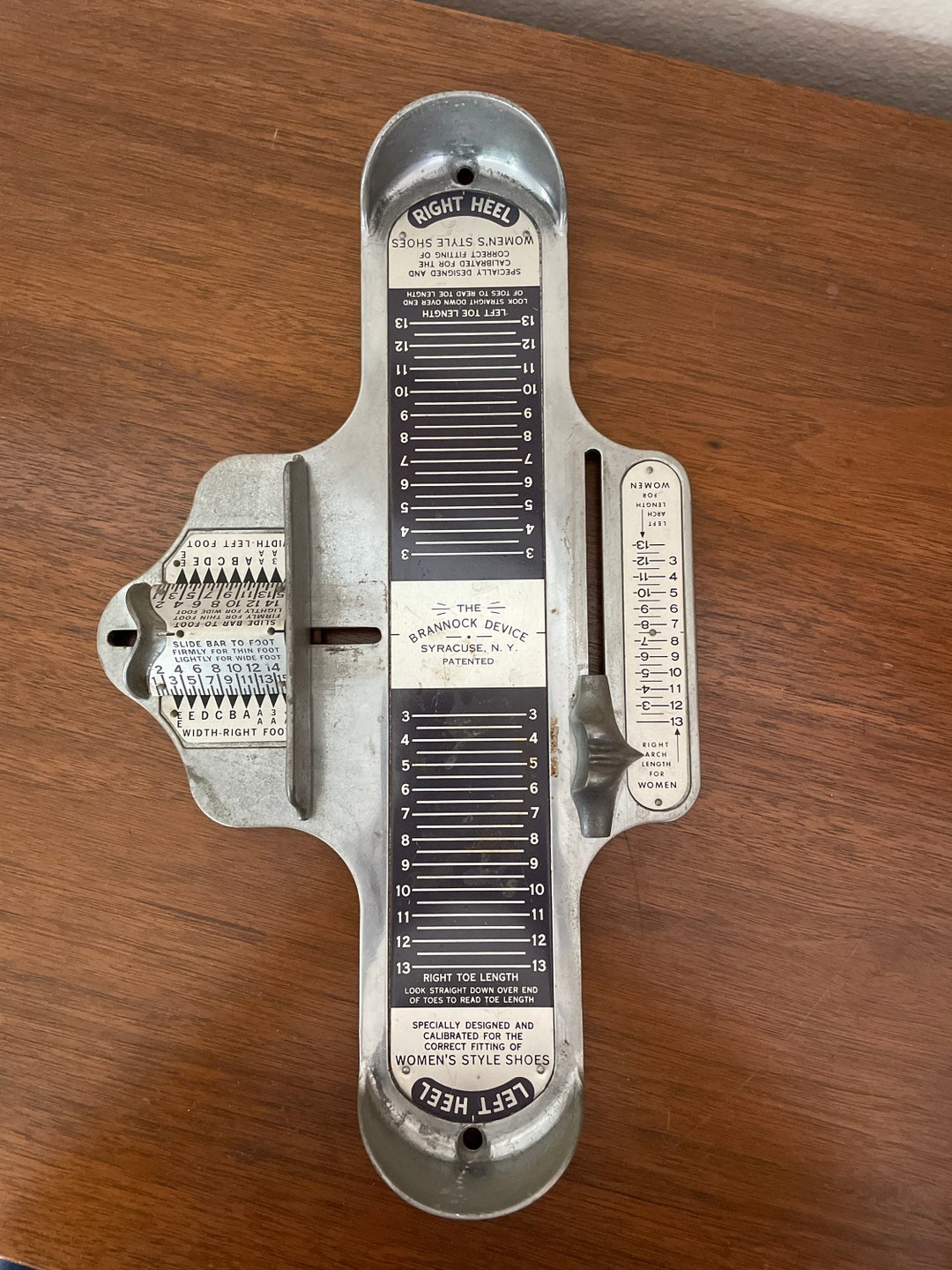 Vintage Foot Measurer, 1950's the Brannock Device Metal Shoe Store