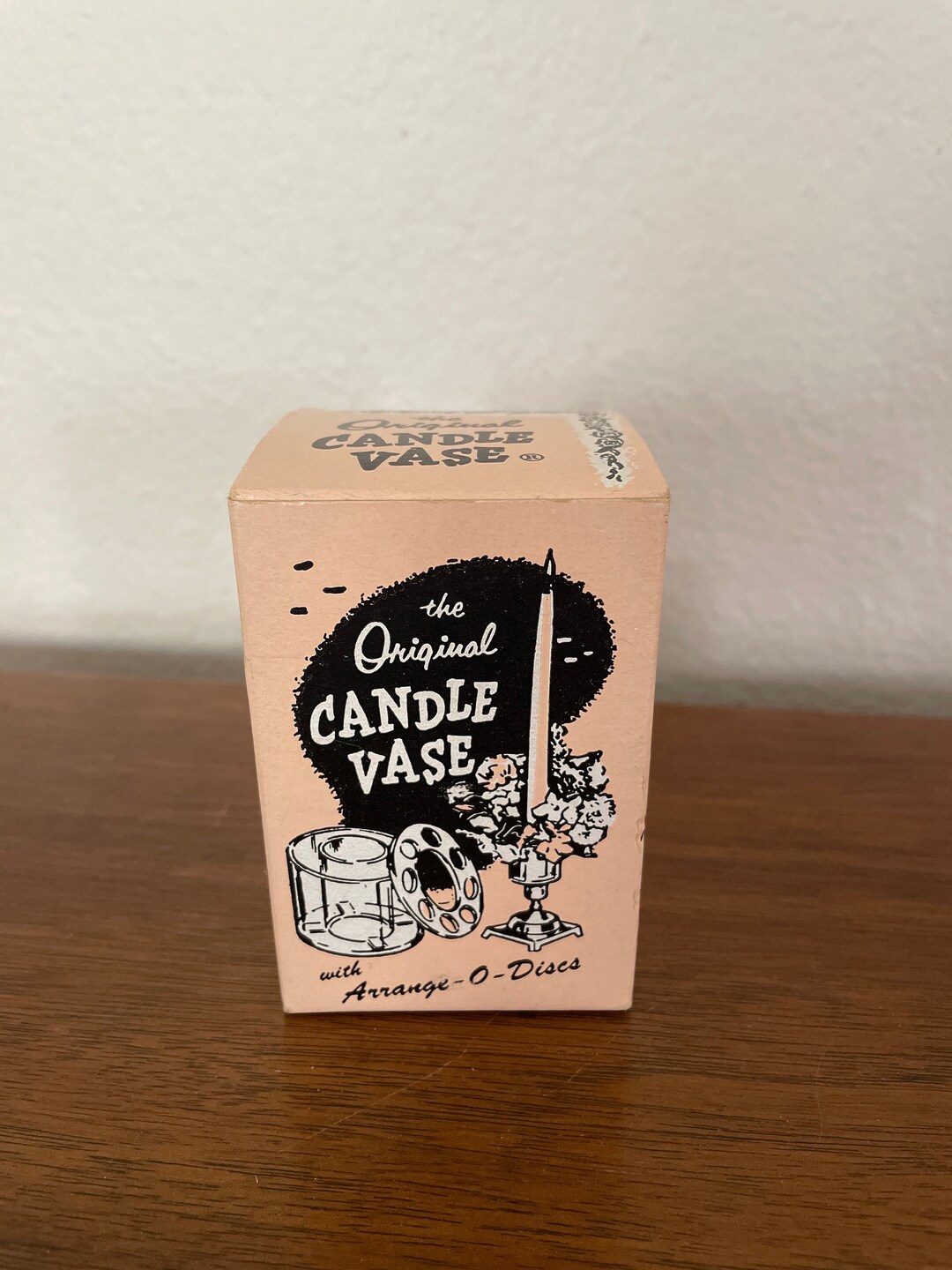 Vintage Candle Vase Set, 1960's Candle Vase, Plastic Candle Flower